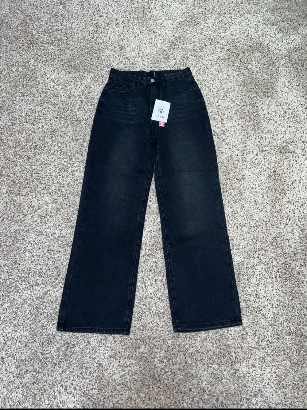 Cider Black High Rise Wide Leg Jeans NWT XS Dark Wash Denim